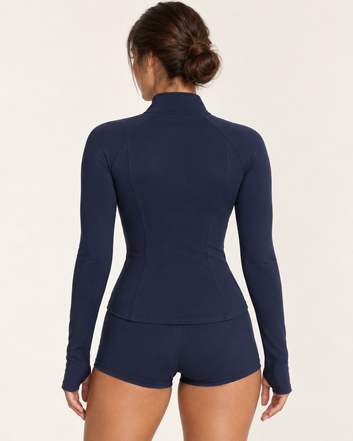 Fitted Zip-Up Jacket • Navy Blue