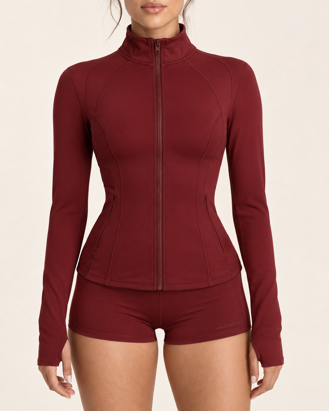Fitted Zip-Up Jacket • Cherry Red