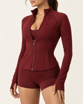 Fitted Zip-Up Jacket • Cherry Red