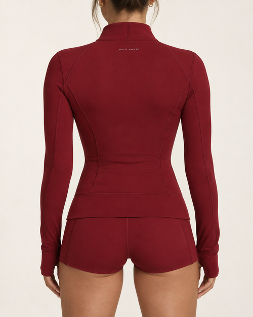 Fitted Zip-Up Jacket • Cherry Red
